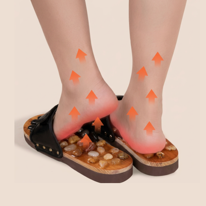 Sukha Vihara Natural Pebble Massage Slippers – Soothing Foot Comfort for Everyday Wear