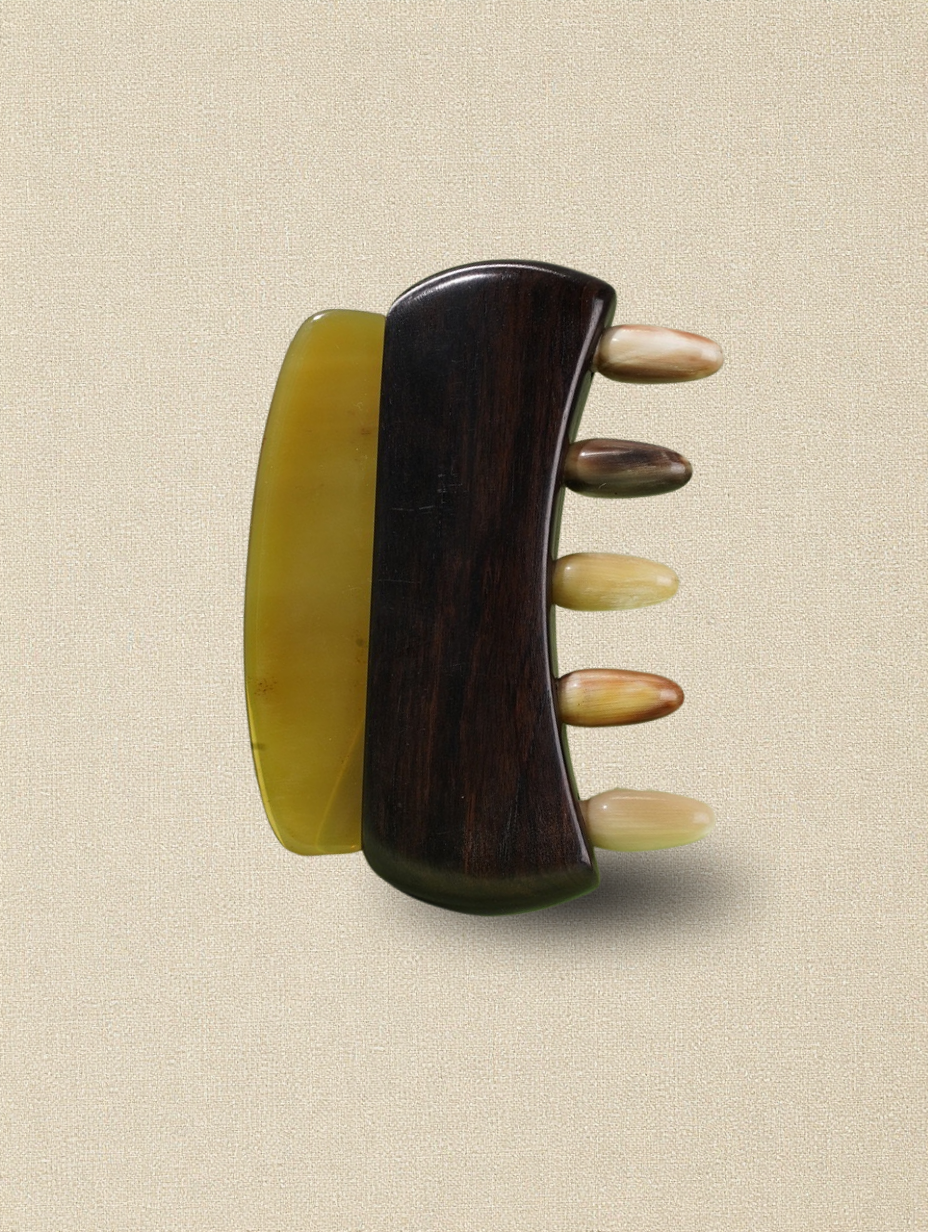 Sukha-vihara Wooden Meridian Scalp Massage Comb & Gua Sha Scraper