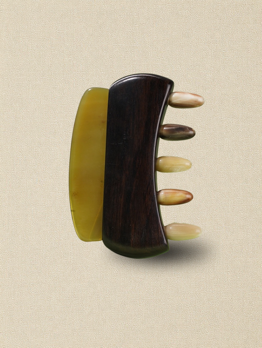Sukha-vihara Wooden Meridian Scalp Massage Comb & Gua Sha Scraper