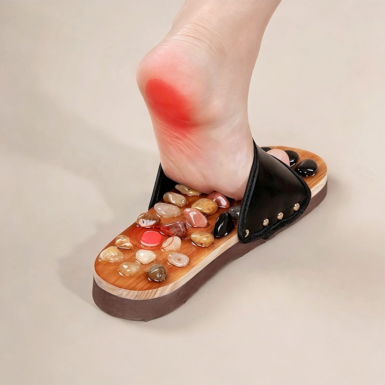 Sukha Vihara Natural Pebble Massage Slippers – Soothing Foot Comfort for Everyday Wear